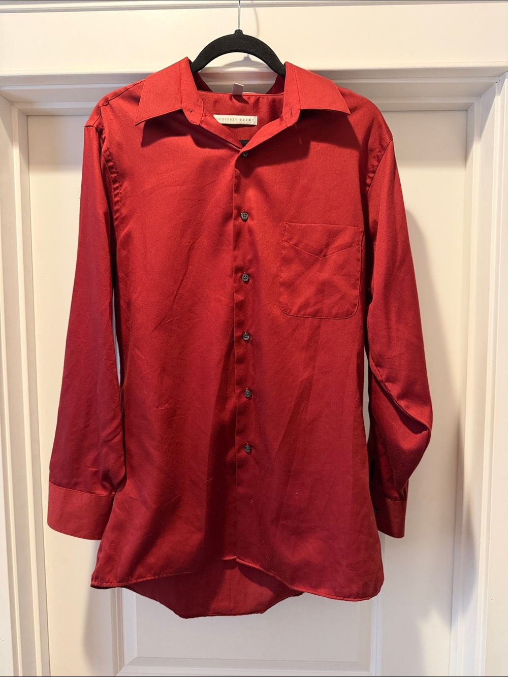 Geoffrey Beene Classic Men's Red Button-Up Shirt